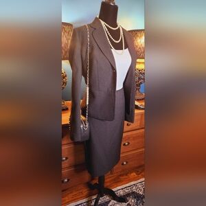 Le Suit Women's Polka Dot Skirt Suit